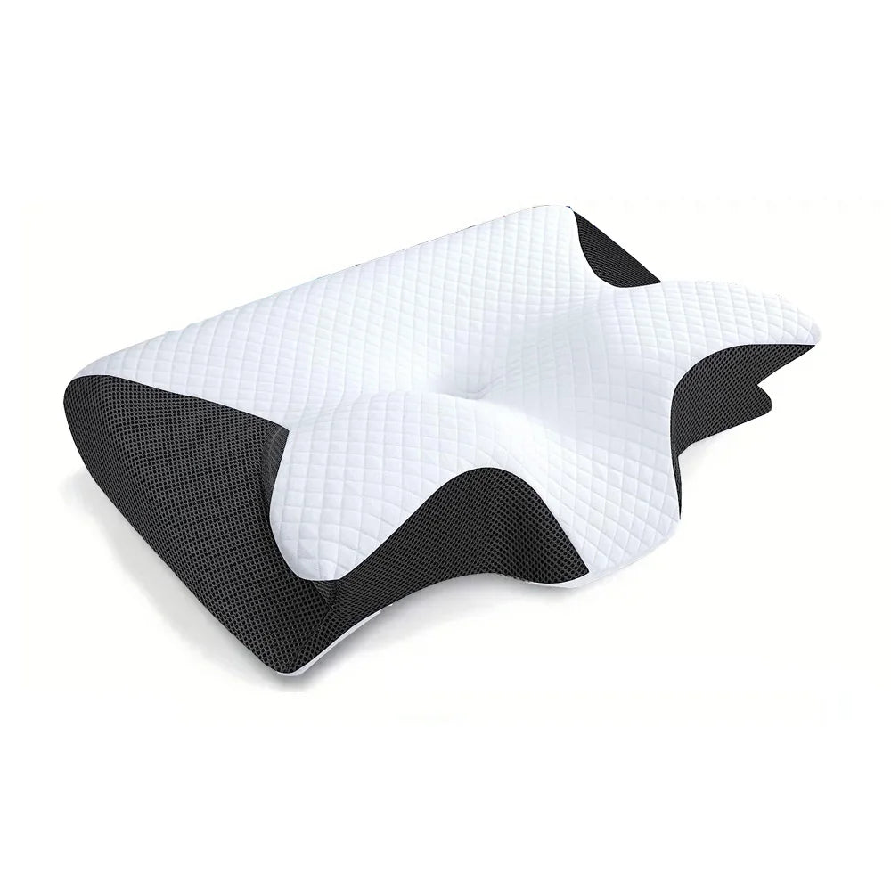 Transform Your Sleep with the 1Pc Memory Foam Cervical Pillow - 2 in 1 Ergonomic Contour Orthopedic Support for Neck Pain Relief