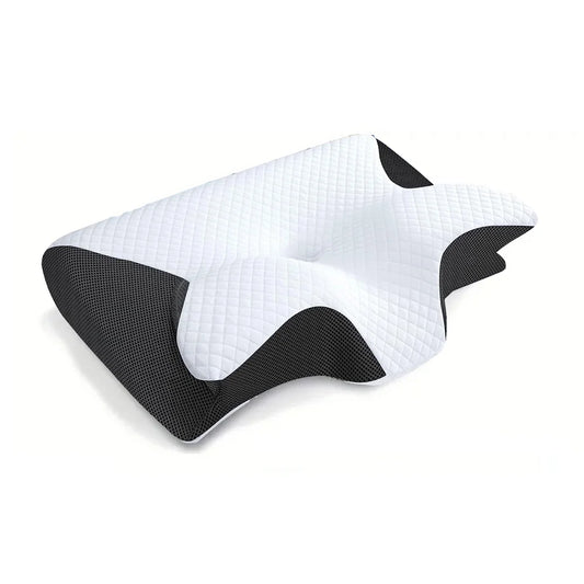 Transform Your Sleep with the 1Pc Memory Foam Cervical Pillow - 2 in 1 Ergonomic Contour Orthopedic Support for Neck Pain Relief