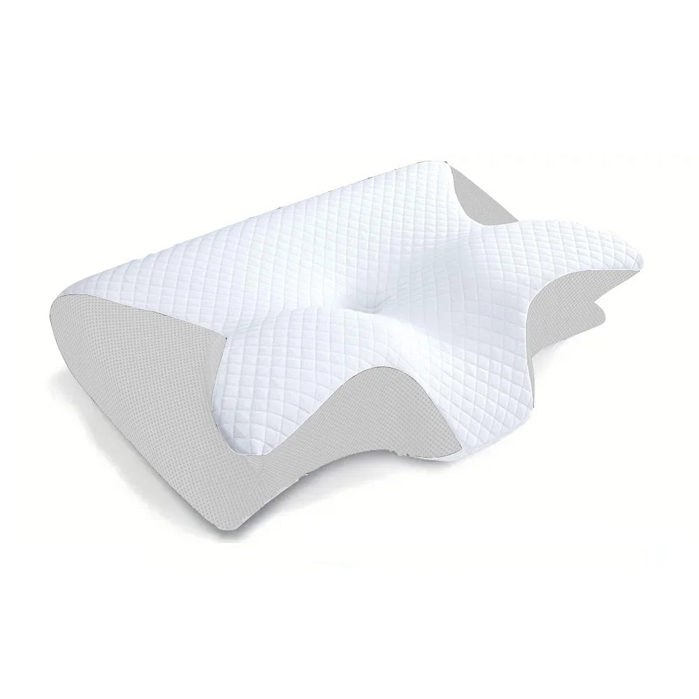 Transform Your Sleep with the 1Pc Memory Foam Cervical Pillow - 2 in 1 Ergonomic Contour Orthopedic Support for Neck Pain Relief
